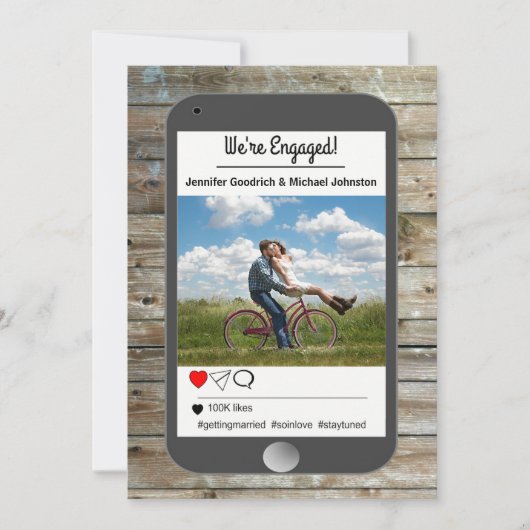 Sociale media Foto Mobiel Verloving Aankondiging (Voorkant)