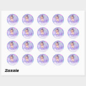 Sociale media Foto Paars en blauw hologram Ronde Sticker (Vel)