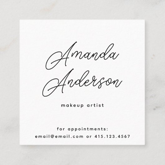 Sociale media Foto + pictogrammen Eenvoudig modern Vierkante Visitekaartje (Achterkant)