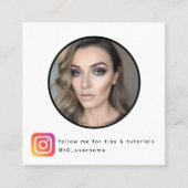 Sociale media Foto + pictogrammen Eenvoudig modern Vierkante Visitekaartje (Voorkant)