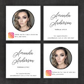 Sociale media Foto + pictogrammen Eenvoudig modern Vierkante Visitekaartje