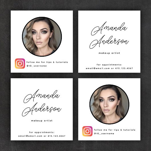 Sociale media Foto + pictogrammen Eenvoudig modern Vierkante Visitekaartje