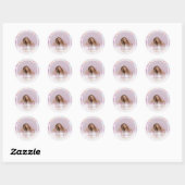 Sociale media Foto roze pastel hologram Ronde Sticker (Vel)