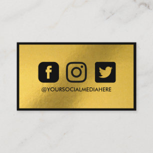Sociale media Gold Foil Elegant Moderne Visitekaartje