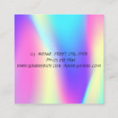 Sociale media holografisch installatieschema vierkante visitekaartje (Achterkant)