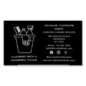 Sociale media Huis schoonmaakdiensten Janitorial Magnetisch Visitekaartje (Voorkant)