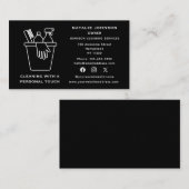 Sociale media Huis schoonmaakdiensten Janitorial Visitekaartje (Voorkant / Achterkant)