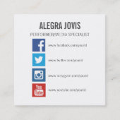 SOCIALE MEDIA ICONS SYMBOLSQUARE VISITEKAARTJE (Voorkant)