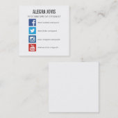 SOCIALE MEDIA ICONS SYMBOLSQUARE VISITEKAARTJE (Voorkant / Achterkant)