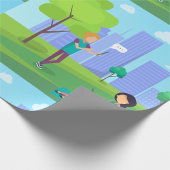 Sociale media in het park cadeaupapier