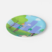 Sociale media in het park papieren bordje (Gekanteld)