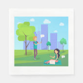 Sociale media in het park servet (Voorkant)