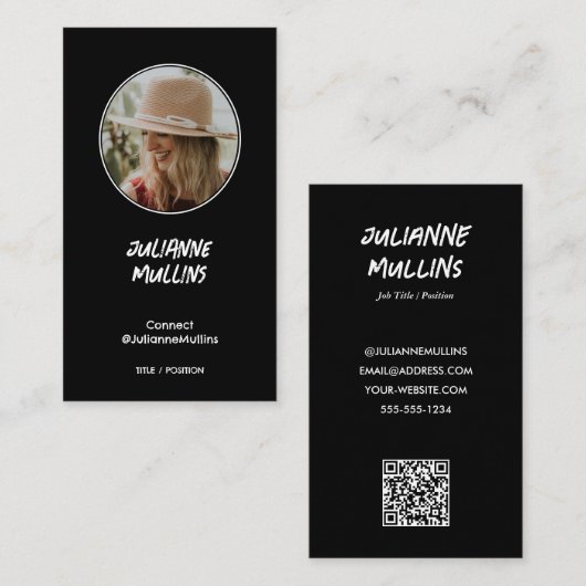 Sociale Media Influencer QR Code Visitekaartje (Voorkant / Achterkant)