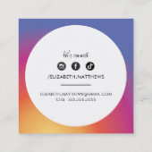 SOCIALE MEDIA-instagramcirkel zwart Vierkante Visitekaartje (Achterkant)