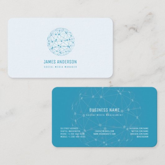 Sociale media Internet Communication Global Networ Visitekaartje (Voorkant / Achterkant)