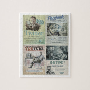 Sociale media Jigzaag Puzzle Legpuzzel
