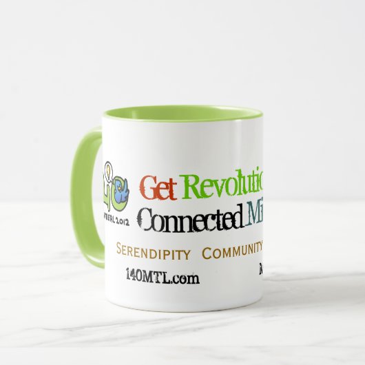 Sociale media koffie - revolutionaire media - groe mok (Voorkant links)