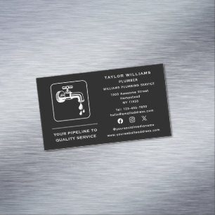 Sociale Media Kraan Water Drop Loodgieter Loodgiet Magnetisch Visitekaartje