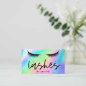 Sociale media Lashes Eyes Holographic Trendy Visitekaartje (Staand voorkant)
