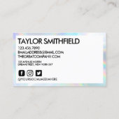 Sociale media Lashes Eyes Holographic Trendy Visitekaartje (Achterkant)