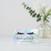 Sociale media Lashes Eyes Holographic Trendy Visitekaartje (Staand voorkant)
