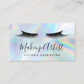 Sociale media Lashes Eyes Holographic Trendy Visitekaartje (Voorkant)