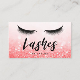 Sociale media Lashes Eyes Red Pink Glitter Visitekaartje
