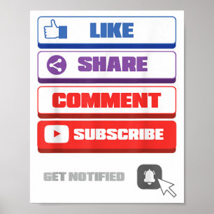 Sociale Media Like Delen Reageren Abonneren Vlogge Poster