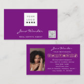 Sociale media Logo Foto QR Code Blog Roos Berry Visitekaartje (Voorkant / Achterkant)