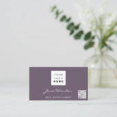 Sociale media Logo Foto QR Code Blog Roos Paars Visitekaartje (Staand voorkant)