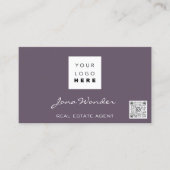 Sociale media Logo Foto QR Code Blog Roos Paars Visitekaartje (Voorkant)