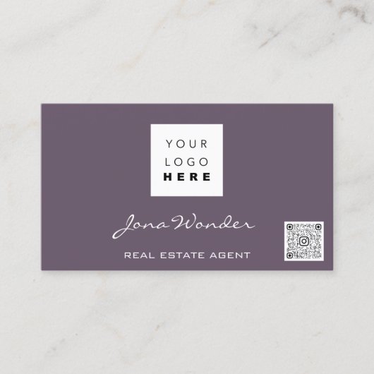 Sociale media Logo Foto QR Code Blog Roos Paars Visitekaartje (Voorkant)