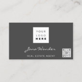 Sociale media Logo Foto QR Code Blogger Roos Grijs Visitekaartje (Voorkant)