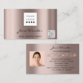 Sociale media Logo Foto QR Code Makeup Beauty Visitekaartje (Voorkant / Achterkant)