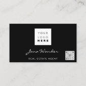 Sociale media Logo Foto QR-code Makeup Black Gold Visitekaartje (Voorkant)