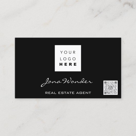 Sociale media Logo Foto QR-code Makeup Black Gold Visitekaartje (Voorkant)