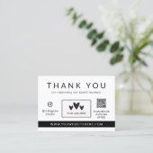 Sociale media Logo QR-code Dank u wel Kaart Klantenkaartje (Staand voorkant)