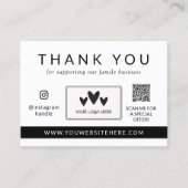 Sociale media Logo QR-code Dank u wel Kaart Klantenkaartje (Voorkant)