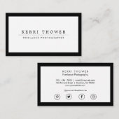 Sociale media Luxe zwart-witVisitekaartjes Visitekaartje (Voorkant / Achterkant)