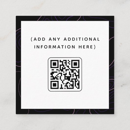 Sociale media Manager QR Code Abstracte Lijnen Paa Vierkante Visitekaartje (Achterkant)