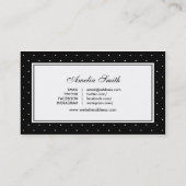 Sociale media met zwarte en witte poka Dot Red Rib Visitekaartje (Achterkant)