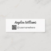 Sociale media minimaliseren modern blauw instagram mini visitekaartje (Achterkant)
