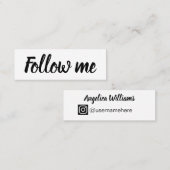 Sociale media minimaliseren moderne zwarte en witt mini visitekaartje (Voorkant / Achterkant)