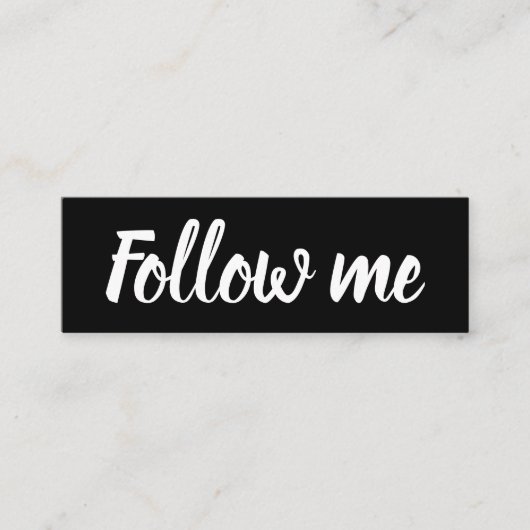 Sociale media minimaliseren moderne zwarte en witt mini visitekaartje (Voorkant)