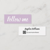 Sociale media minimalistisch modern pastelpaars mini visitekaartje (Voorkant / Achterkant)