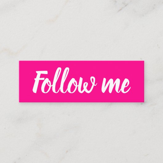 Sociale media minimalistisch moderne trendroze mini visitekaartje (Voorkant)