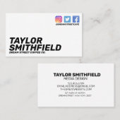 Sociale media Modern eenvoudig Visitekaartje (Voorkant / Achterkant)