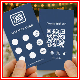 Sociale Media Neem contact met ons op Navy QR Loya Visitekaartje