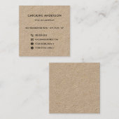 Sociale media netwerken rustieke Kraft Vierkante Visitekaartje (Voorkant / Achterkant)