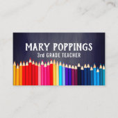 Sociale media | Pencils Chalkboard leraar Visitekaartje (Voorkant)